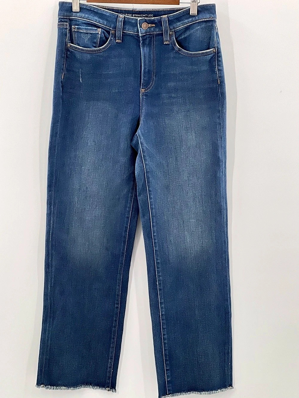 J127 Chico's High Rise Straight Leg Jeans Blue Jeans Size 6